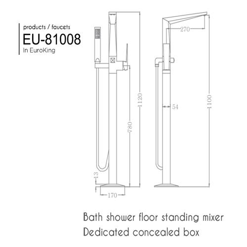 Bản vẽ sen tắm bồn Euroking EU-81008