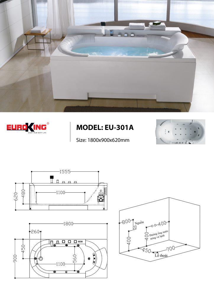 Bồn tắm massage Euroking EU-301A-3