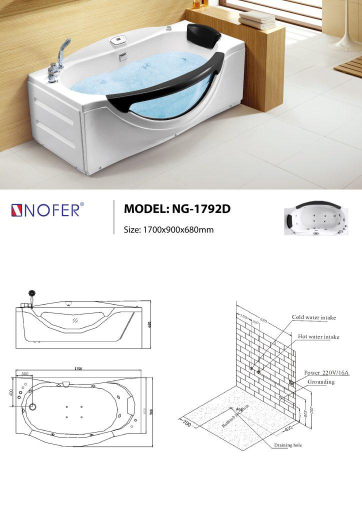 Bồn tắm massage NOFER NG-1792D-1792DP-7