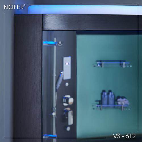 Khung đen và các chi tiết bên trong phòng xông hơi VS-612