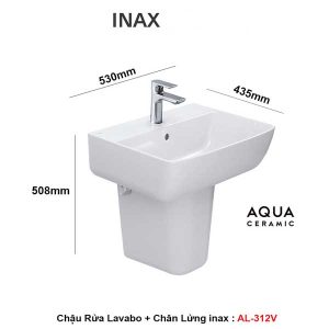 Chậu Lavabo Chân Lửng inax AL-312V/L-298VC Aqua Ceramic