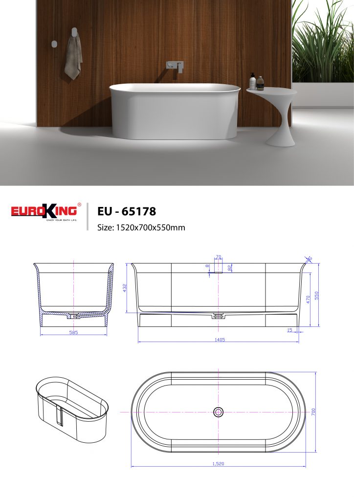 Bồn tắm EUROKING EU-65178-7