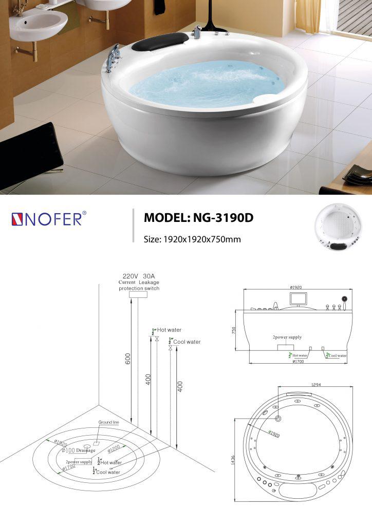 Bồn tắm massage Nofer NG-3190D-5