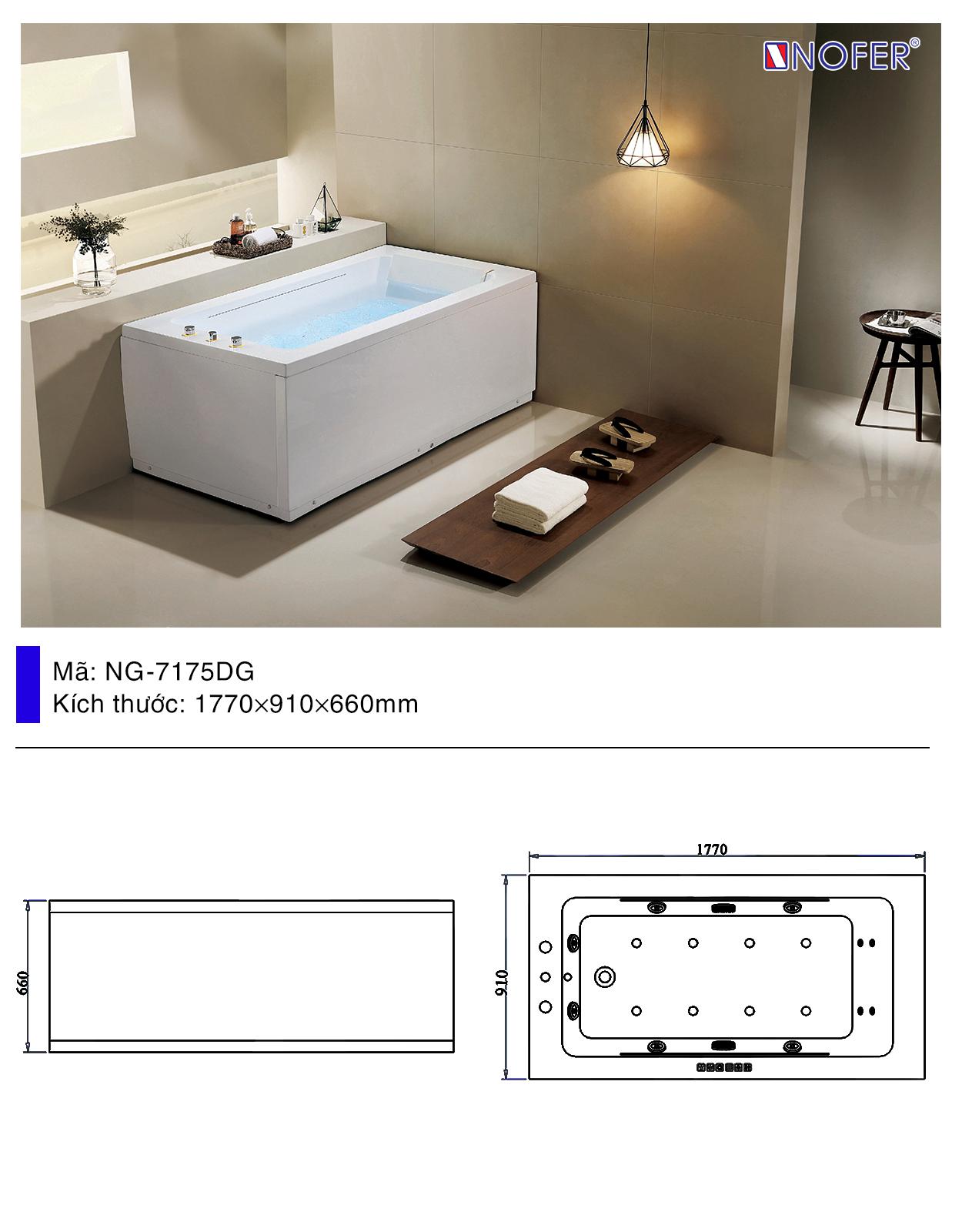 Bồn tắm massage Nofer NG-7175DG-6