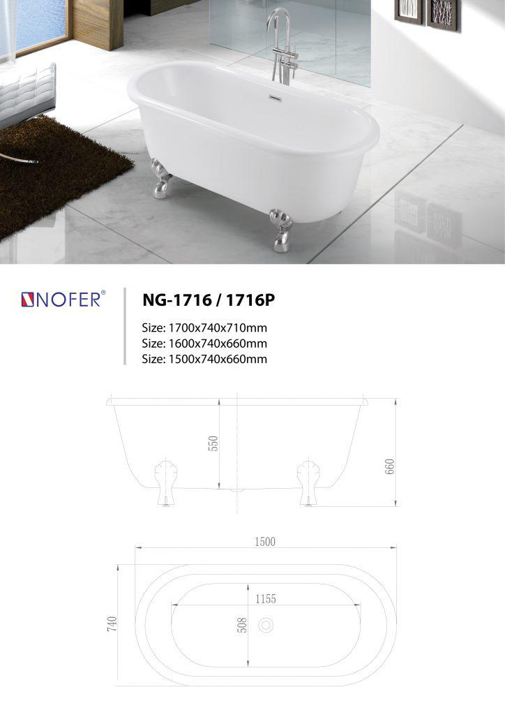 Bồn tắm NOFER NG-1716- 1716P-3