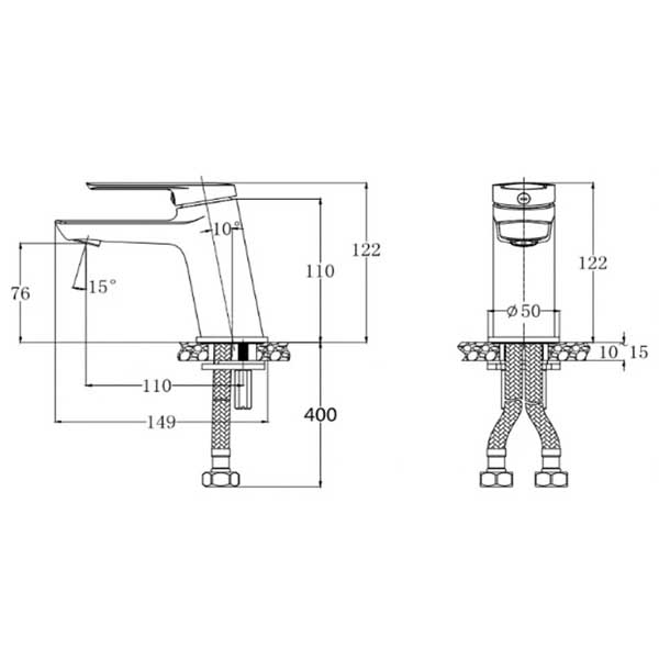 Vòi Lavabo Nóng Lạnh Caesar B200CU