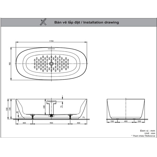 Bồn tắm INAX BF-1760V-1