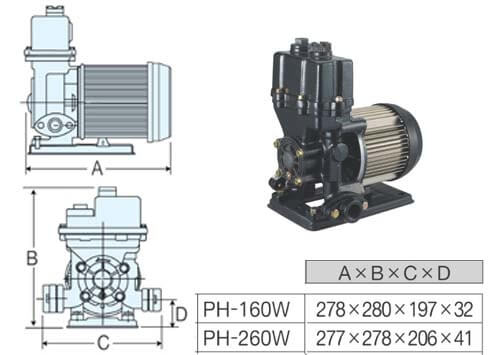 MÁY BƠM NƯỚC CHÂN KHÔNG HANIL PH 260W-2