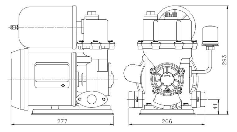 MÁY BƠM NƯỚC CHÂN KHÔNG TĂNG ÁP CƠ HANIL PH 260A-2