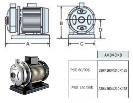 MÁY BƠM NƯỚC LY TÂM ĐẦU INOX HANIL PSS 80-95-1