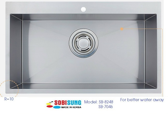 Chậu rửa bát đúc 1 hố Hàn Quốc Sobisung SB-7046 1 Chậu rửa bát đúc 1 hố Hàn Quốc Sobisung SB-7046