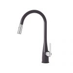 Vòi rửa bát rút dây Konox Curva Black