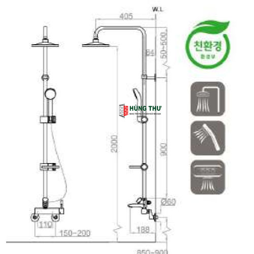 Sen tắm cây đặt nhiệt độ HADO SB-8323 Hàn Quốc 1