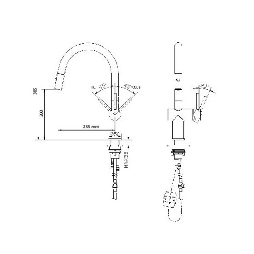 Bản vẽ vòi rửa bát Paul Schmitt PA322KS