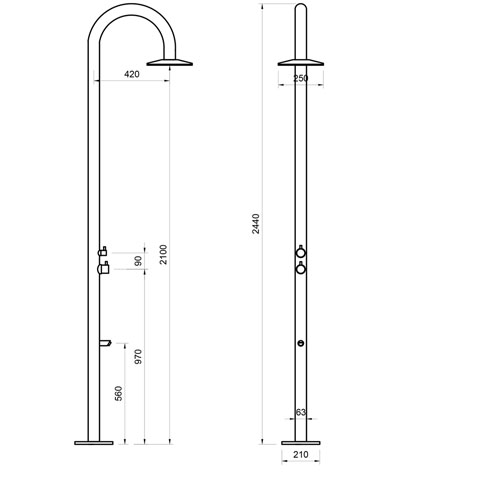 Sen cây tắm đứng ngoài trời,bể bơi,tắm tráng Kanly KLS9007