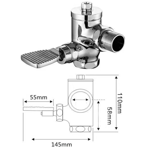 Van đạp chân xả nước bồn cầu,xí xổm Haruki HRVX 27