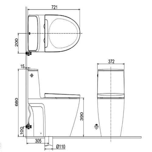 Bồn Cầu INAX ACT-902/CW-KA22AVN Xả Không Chạm + Nắp Điện Tử