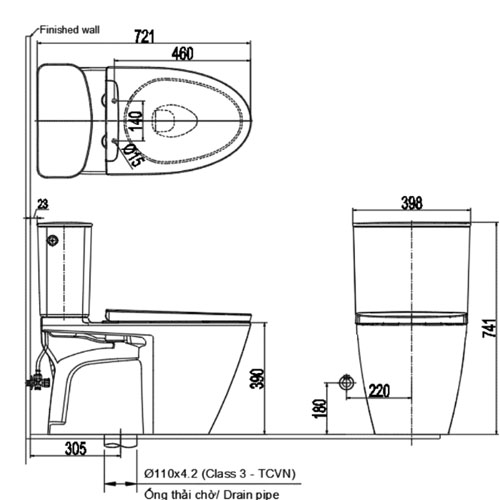 Bồn Cầu INAX ACT-602/CW-H17VN Xả Không Chạm + Nắp Điện Tử