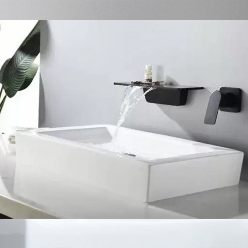 Vòi chậu Lavabo âm tường Haruki HR158 màu xám titan