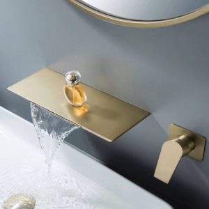 Vòi chậu Lavabo âm tường Haruki HR157 màu vàng