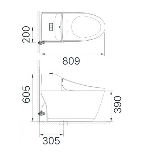 TSKT: Bồn Cầu 1 Khối Nắp Rửa Cơ Inax AC-1032+CW-S15VN