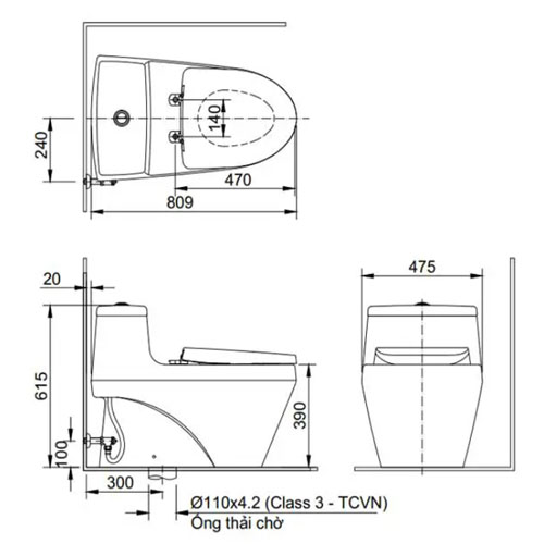 TSKT: Bồn cầu nắp điện tử Inax AC-1035+CW-H20VN