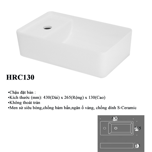 Chậu rửa mặt đặt bàn Haruki HRC130