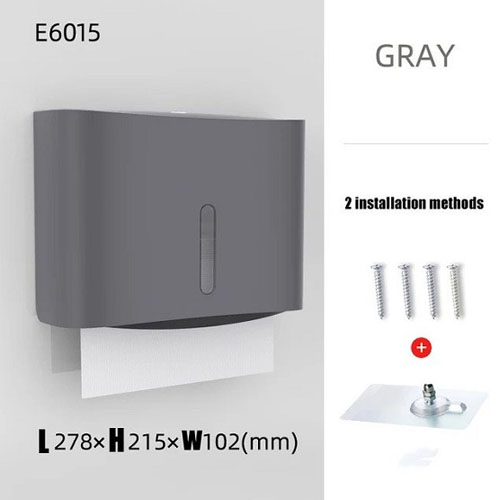 Hộp giấy lau tay treo tường màu ghi xám MKG-E6015GR Miken