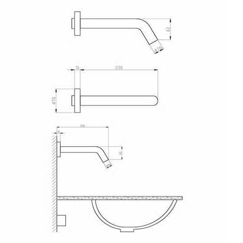 Vòi lavabo cảm ứng âm tường Haruki HR A6045