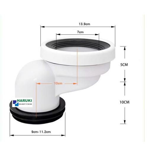 Chỉnh tâm bồn cầu 10 cm vừa ống 90,110 