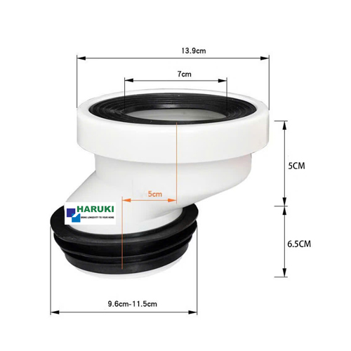 Chỉnh tâm bồn cầu 5cm vừa ống 90,110 