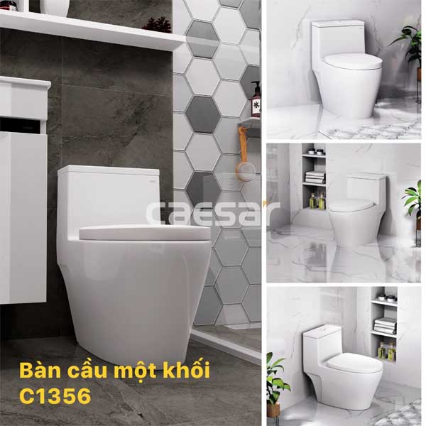 Bồn Cầu Một Khối Nắp Êm Caesar C1356 4 Bồn Cầu Một Khối Nắp Êm Caesar C1356