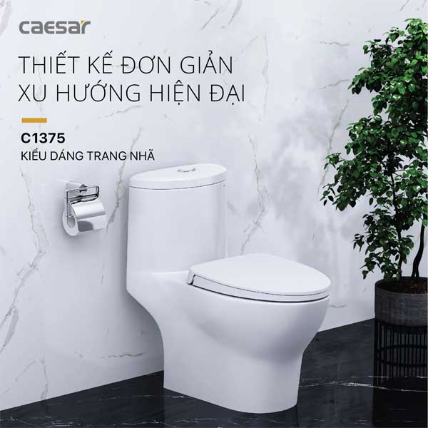 Bồn Cầu Một Khối Nắp Êm Caesar C1375