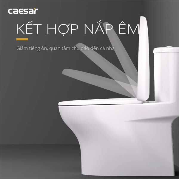 Bồn Cầu Nột Khối Nắp Êm Caesar C1394 4 Bồn Cầu Nột Khối Nắp Êm Caesar C1394