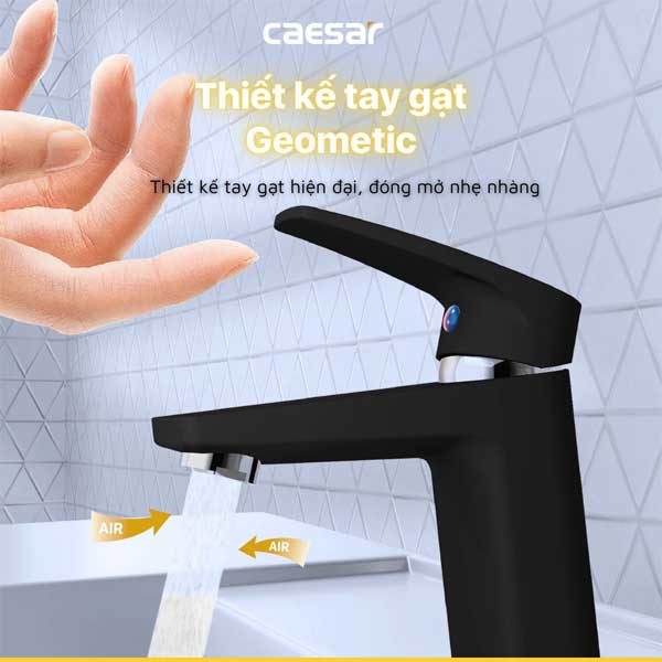 Vòi Lavabo Nóng Lạnh Caesar B390CBU Màu Đen 4 Vòi Lavabo Nóng Lạnh Caesar B390CBU Màu Đen