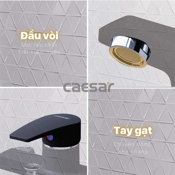 Sen Tắm Nóng Lạnh Caesar S393CB Màu Đen 