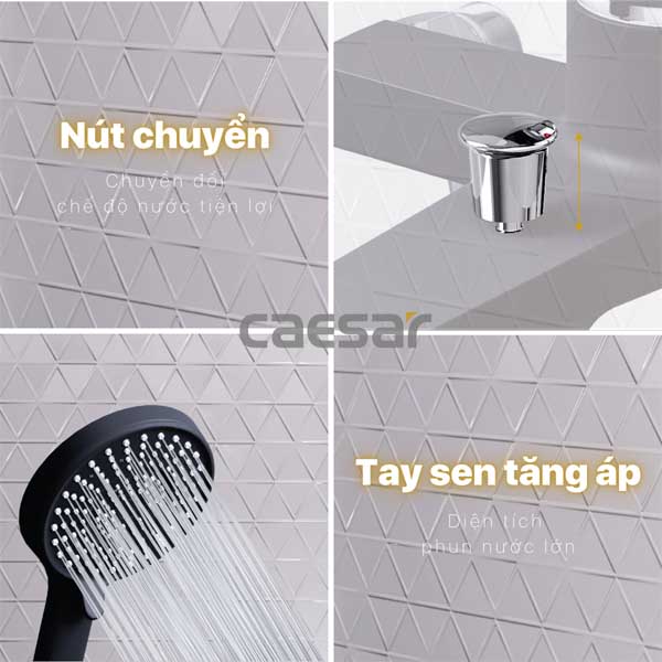 Sen Tắm Nóng Lạnh Caesar S393CB Màu Đen 