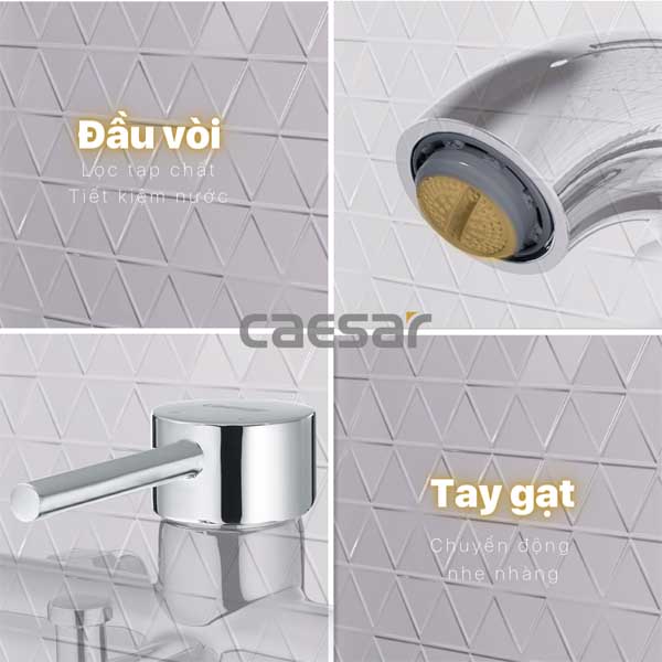 Vòi Sen Nóng Lạnh 3 Chế Độ Caesar S523C