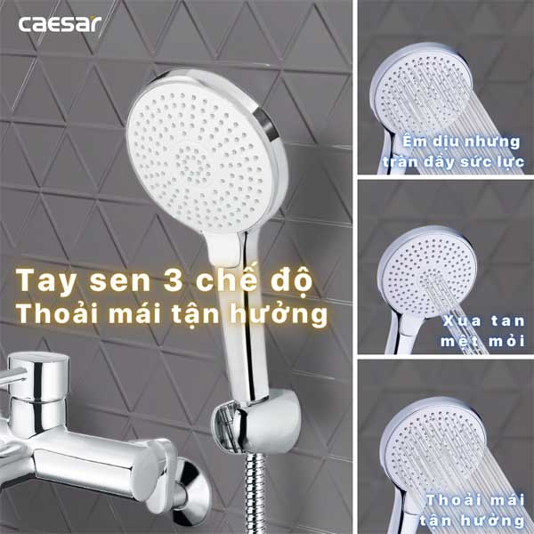 Vòi Sen Nóng Lạnh 3 Chế Độ Caesar S523C