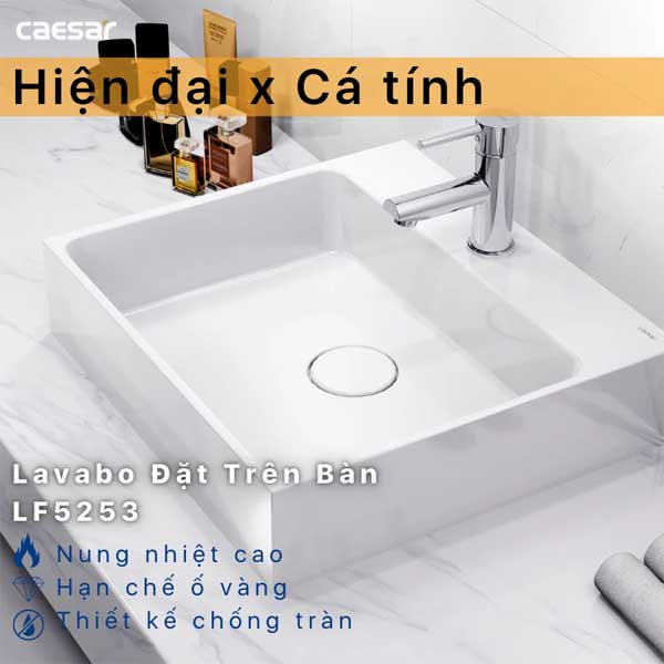 Chậu Tửa Lavabo Đặt Bàn Caesar LF5253