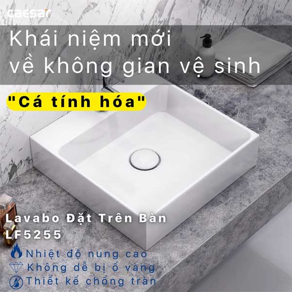 Chậu Rửa Lavabo Đặt Bàn Caesar LF5255