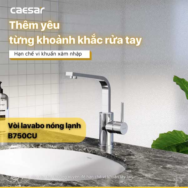 Vòi Lavabo Nóng Lạnh Caesar B750CU