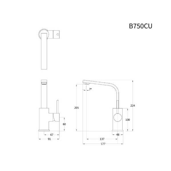 Vòi Lavabo Nóng Lạnh Caesar B750CU 5 Vòi Lavabo Nóng Lạnh Caesar B750CU