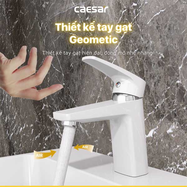 Vòi Lavabo Nóng Lạnh Caesar B390CWU Màu Trắng 