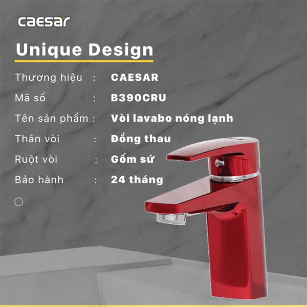 Vòi lavabo nóng lạnh Caesar B390CRU
