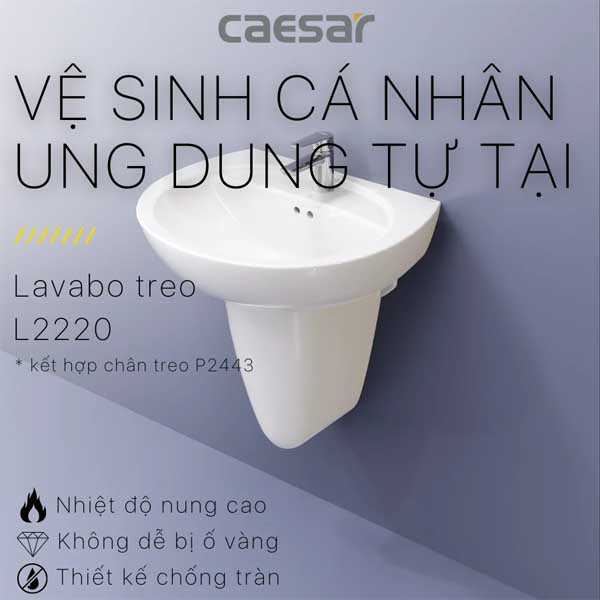 Chậu Rửa Lavabo Treo Tường Caesar L2220 + P2443