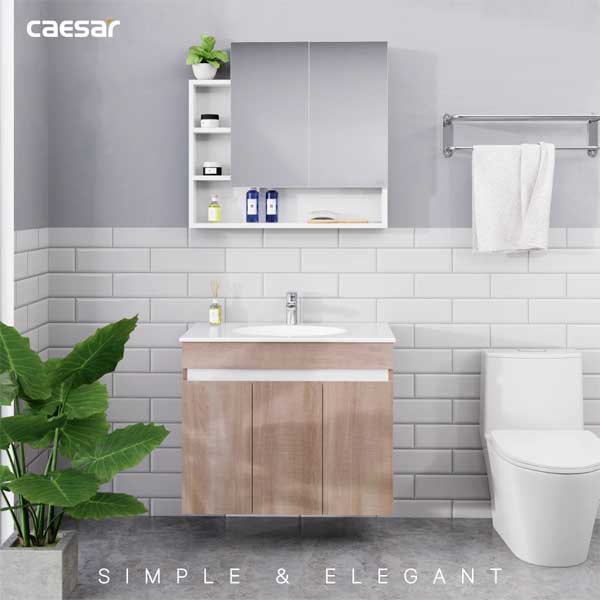 Bộ Tủ Chậu Lavabo Caesar LF5026+EH15026AW7V