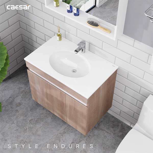 Bộ Tủ Chậu Lavabo Caesar LF5026+EH15026AW7V