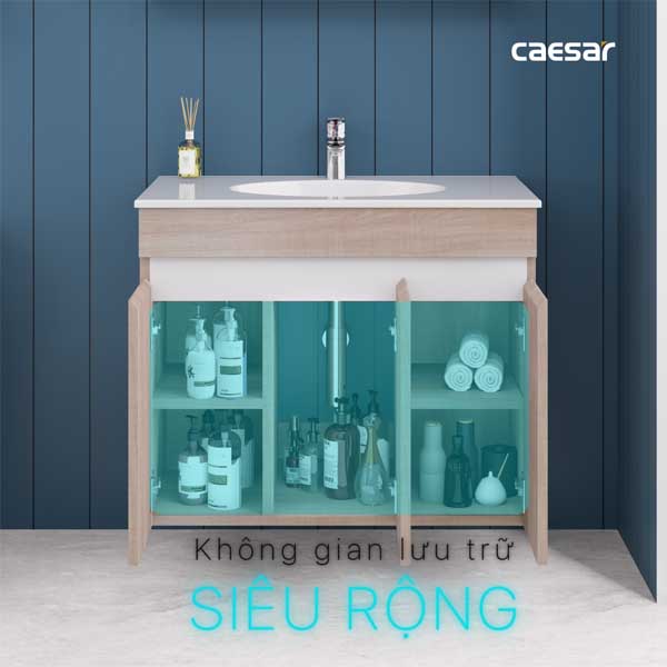 Bộ Tủ Chậu Lavabo Caesar LF5026+EH15026AW7V