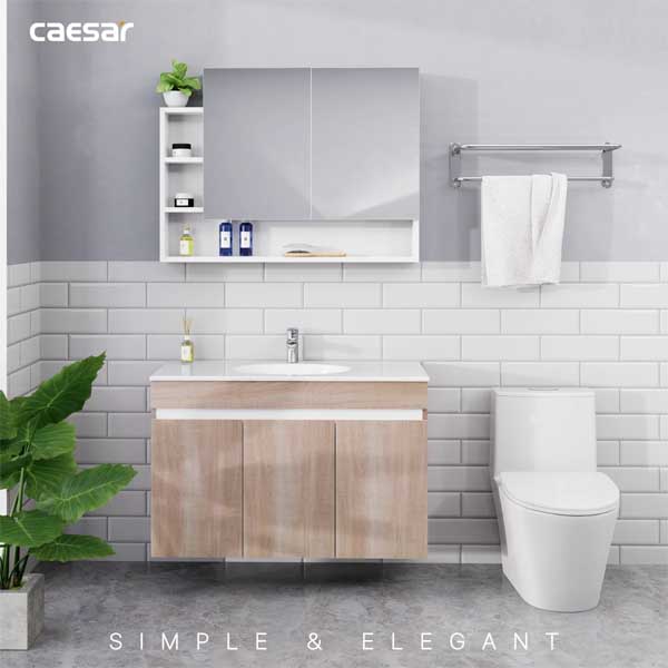 Bộ Tủ Chậu Lavabo Caesar LF5028+EH15028AW7V